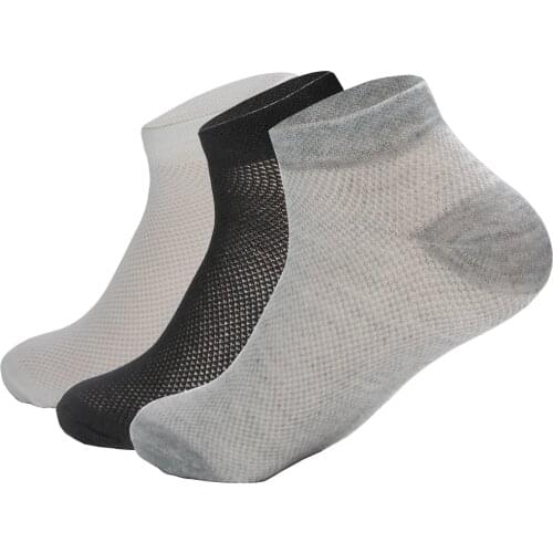 Quality Mens Socks Summer Autumn Fashion Breathable All Mesh Cool Comfortable Business Casual Black Gray White Ankle Meias Sock