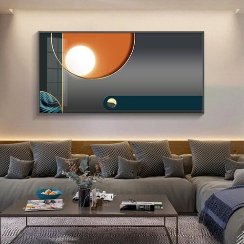 Modern Abstract Painting Halo Effect Canvas Painting Wall Lamp Effect Poster Decoration Wall Family Gift Printing 120x60cm