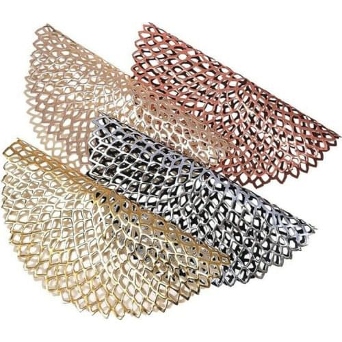 Round Coaster Plastic Pads Insulation Table Placemat Non-slip Mats Western Table Mat PVC Plastic 39cm diameter