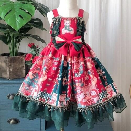 Baby girl summer vintage Spanish lolita ball gown dress kids casual printed stitching Turkey stitching strap dress