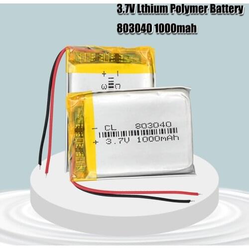 1000mah 3.7v 803040 lithium li polymer rechargeable battery for electronic book tablet toys Mobile Pocket replacement batteries