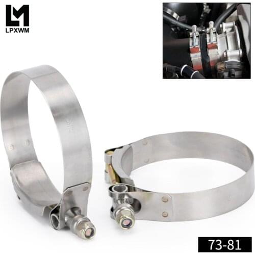 LPXWM - 2Pcs/Lot 2.75\" Clamps (73-81) Stainless Silicone Turbo Hose Coupler T Bolt Clamp Kit High Quality SS304 LPXWM5253