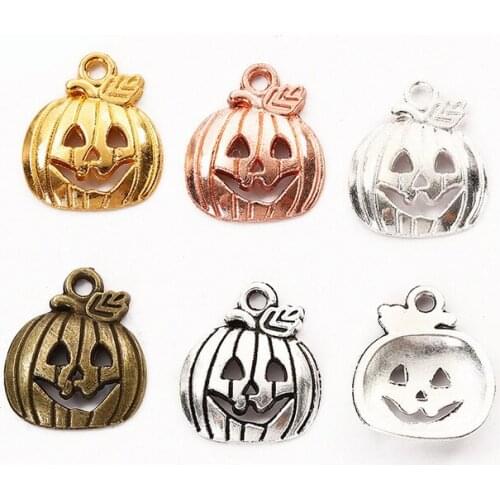Metal Vintage Pumpkin Diy Jewelry Accessories Halloween Pumpkin Jewelry Pendants Charms Multicolor Wholesale