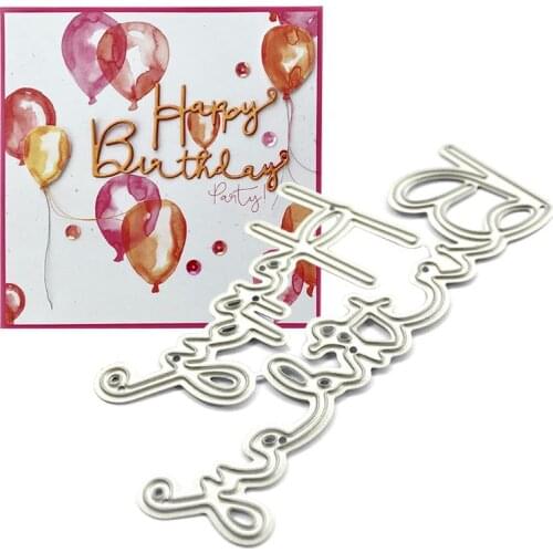 Happy Birthday Metal Cutting Dies Stencil Scrapbooking DIY Album Stamp Paper Card Embossing Decor Craft Drop Shipping