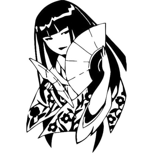 Car Sticker Japanese Girl Fashion Decoration Car Styling Sticker Decal Accessories Waterproof Sunscreen Black/white,19cm*12cm