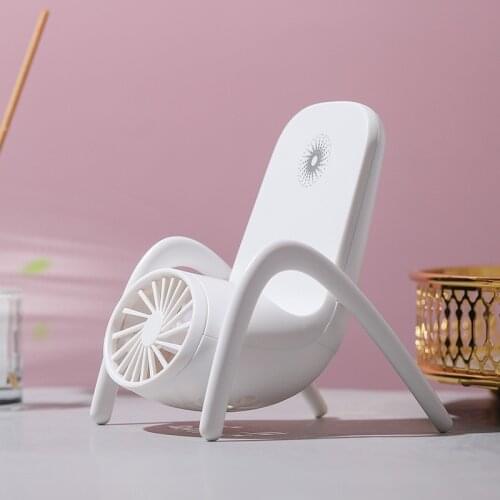 New Desk Mobile Phone Holder Stand USB Rechargeable Desktop Mini Fan for Phone iPad Tablet Laptop