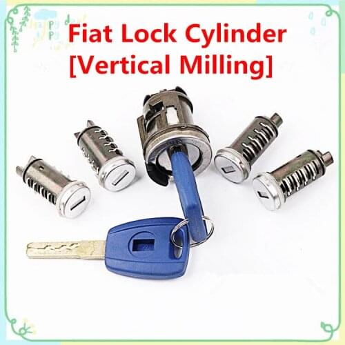 New Ignition Switch Lock Barrel For Fiat,One Spark And Four Door Lock Cylinders With Two Key,Vertical Milling Type[one set]