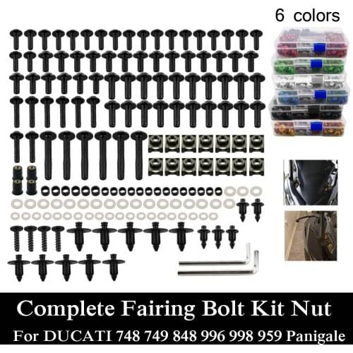 Fit For DUCATI 748 749 848 996 998 959 Panigale CNC Alloy Complete Fairing Bolts Kit Nut Bodywork Screws Clip