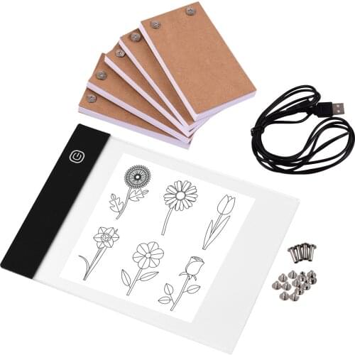 Portable Flip Book Kit Light Pad Tablet LED Light Box 3 Level Brightness Control 300 Sheets Flipbook Paper with Binding Screws
