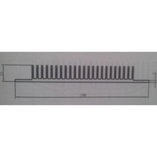 190*23*100/200/300mm High power heatsink radiator Dense - toothed heat sink width 190,high 23mm cut Length heatsink