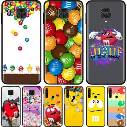 Cute M&M‘s Chocolate Silicone Cover For Xiaomi Redmi Note 9 9A 9C 9S Pro Max 8T 8 7 6 5 Pro 5A 4X 4 Prime Phone Case