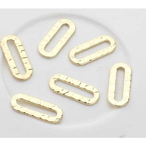 Zinc Alloy Golden Geometry Oval Shape Charms Connector 7*18mm For DIY Fashion Jewelry Earrings Making Finding Accessories