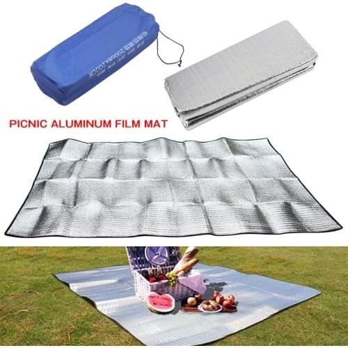 200*200CM Tent Sleeping Thermal Mat Aluminum Film Outdoor Camping Picnic Pad Foldable Underlay Waterproof Portability Blanket
