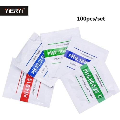 Yieryi 100pcs/set PH Test Meter Measure Calibration Solution PH Buffer Powder 4.01/6.86/7.0/10.01/9.18 Use For Ph Meter