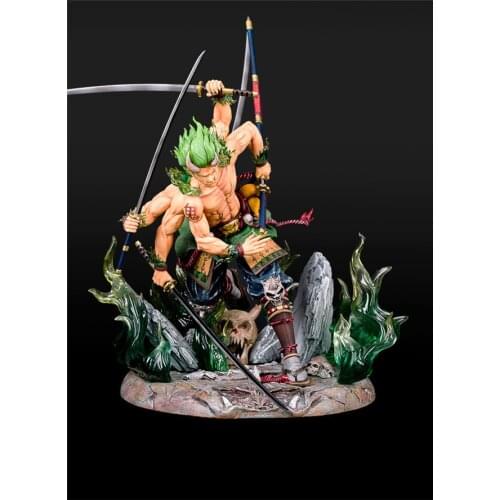 [Funny] One Piece The Straw Hat Pirates Roronoa Zoro Santoryu Scenes Statue action figure PVC toy Collection model child gift