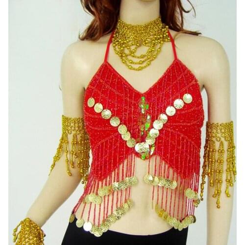 HOT Summer fully hand-made sewed Belly Dancing Tops Sexy Oriental Dance Bra Belly Dance Accessory Top 9 colors