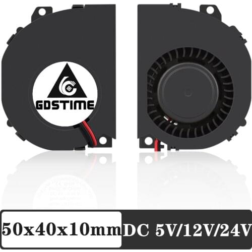 2PCS Gdstime 5cm Blower Fan 5V 12V 50mm x 40mm x10mm 5410 Dual Ball Radial Centrifugal Cooling Turbine Blower Cooler Fan