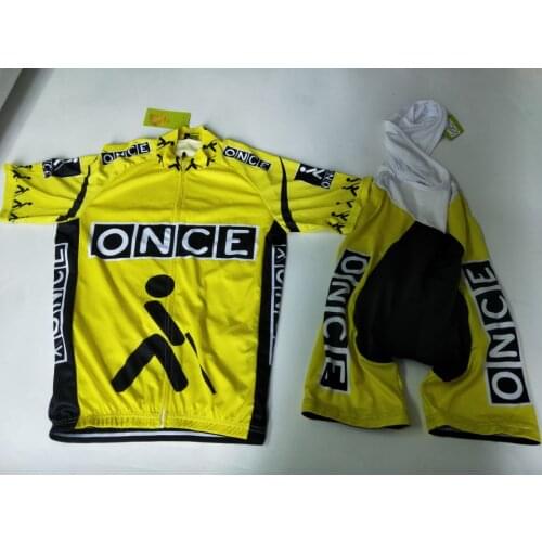 2020 Yellow once Summer Mens Cycling Jersey Set with Bib Ropa De Ciclismo Maillot Ciclismo Quick Dry Pro Team Bike Clothes