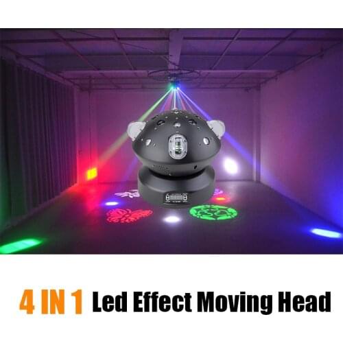 Dj Lights 4 IN 1 Unlimited Rotate Beam Point Laser Pattern Led Moving Head Light Good Use For Home Party Disco KTV Christmas