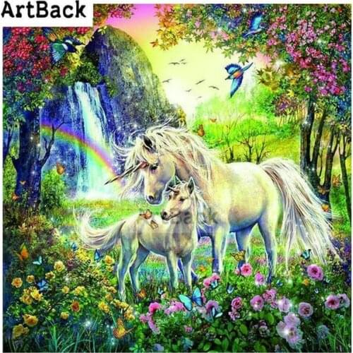 5d diamond painting unicorn landscape animal full square drill 3d round rhinestone diamond embroidery home decoration