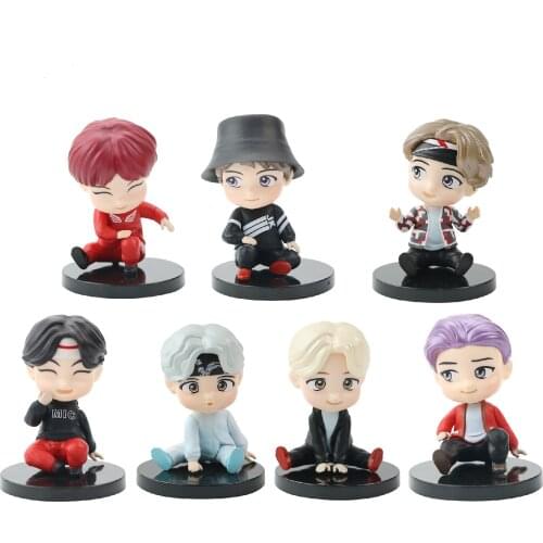 7pcs/lot KPOP Bangtan Boys TinyTAN Korean Characters Groups Dance Ver. Model Toys Action Figures Toy For Grils Brinquedos