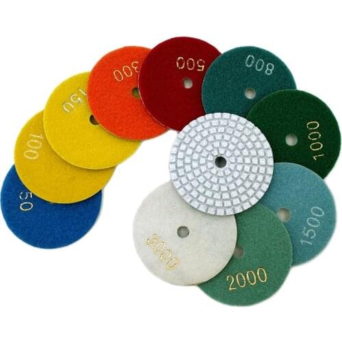 HT 3"/4" Wet Mill Diamond Polishing Pad, Flexible Grinding Wheel For Granite Marble Stone Concrete Floor
