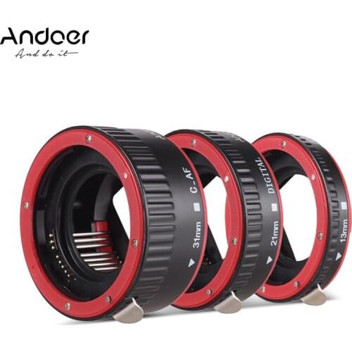 Andoer Portable Auto Focus AF Macro Extension Tube Adapter Ring (13mm +21mm +31mm) for Canon EOS EF EF-S Mount Lens for Canon
