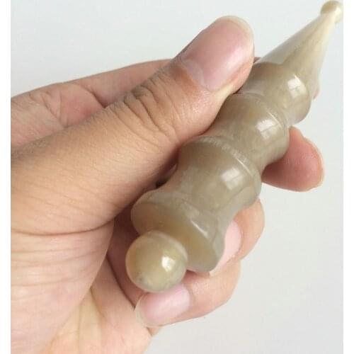 Authentic White Buffalo Horn Point Pen Acupuncture Cone Acupressure Care Tool Multi Function Massage Eye Rib Bar Facial Beauty