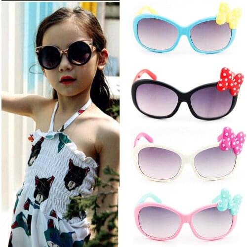 2021 Fashion 6 Colors Children Cute Cartoon Glasses Baby Boys Girls Cute Bow Sunglasses Baby Sunscreen Eyewear