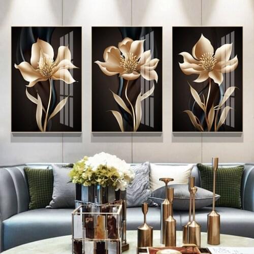 Diy 5d diamond painting Brown flower full square round drill diamond embroidery sale 3pcs set cross stitch mosaic decor art