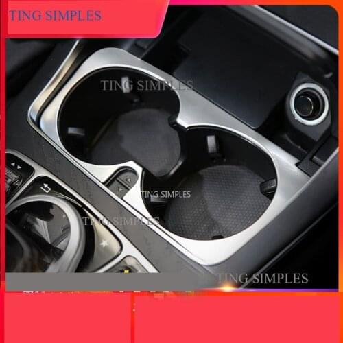 For Mercedes Benz C E GLC G Class W205 W213 X253 Carbon Fiber ABS Center Console Water Cup Frame Panel Trim Cover accessories
