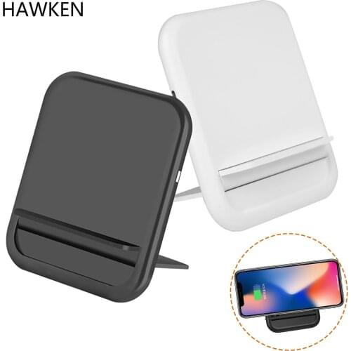 HAWKEN 10W Foldable Wireless Phone Fast Charging for iPhone SE2 X Dock Desktop Vertical Charger Stand