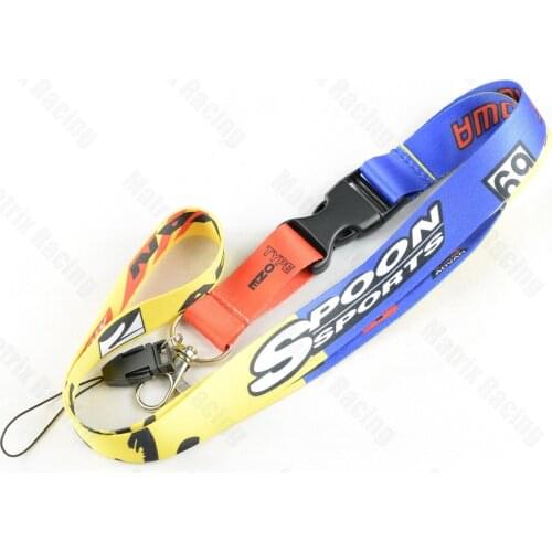 JDM Style SPOON ADVAN Cellphone Lanyard JDM Racing Car Keychain ID Holder Mobile Neck Strap with Quick Release
