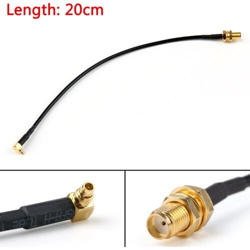 Artudatech 20cm RG174 Cable MMCX Male Plug Right Angle to SMA Female Jack Coax Pigtail 8in