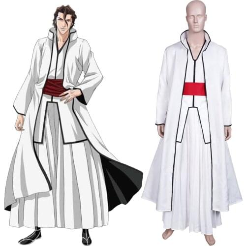 Anime Bleach Aizen Sousuke Cosplay Costume Coat Top Outfits Halloween Carnival Suit