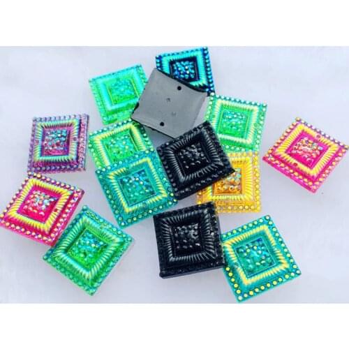Square Crystal Sew On Rhinestone Flatback Diy Decorative Rhinestones Loose Rhinestones For Clothing 20PCS