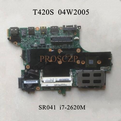 For LENOVO T420S T420SI Laptop motherboard SR041 I7-2620M CPU N12P-NS2-S-A1 GT540M GPU with 04W2005 100% full tested