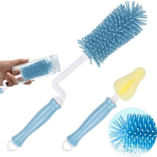 Multifunctional water bottle silicone brush thermos baby bottle cleaning water cup kitchen long handle cleaning brush