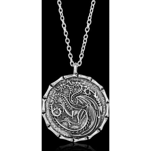 MQCHUN Fashion Jewelry Dragon Necklace Song of ice and fire Pendant Choker Necklaces for Women Men Gift-30