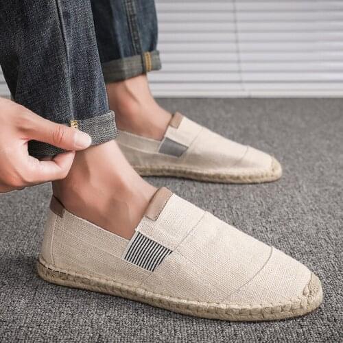 Newest Mens Shoes Casual Male Breathable Canvas Casual Shoes Men Chinese Fashion Soft Slip on Espadrilles for Men Loafers