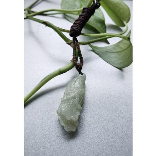 Natural Jade Cabbage Jadeite Emerald Necklace Carved Charm Jewellery Fashion Amulet for Men Women Lucky Gifts