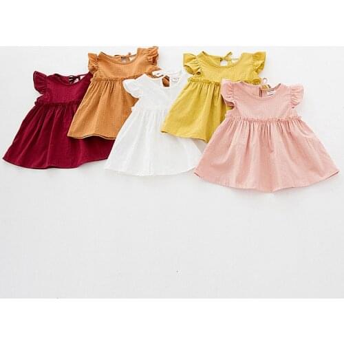 New 2021 Summer Baby Girls Sleeveless Pure Color T-shirt Children Kids Girl Princess Shirt Clothing Kids Girls T-shirt