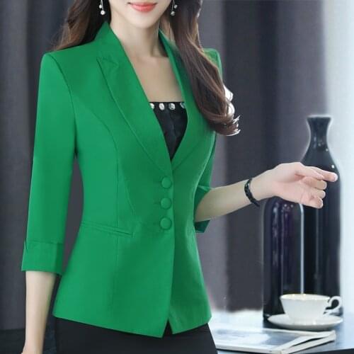New Plus Size 4XL Womens Business Suits Spring Autumn All Match Women Blazers Jackets Short Slim Long Sleeve Blazer Women Suit