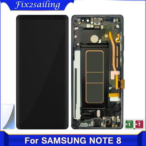 Original SUPER AMOLED N950F LCD For Samsung Galaxy Note 8 Display With Frame Note 8 SM-N950A N950U N950 LCD Touch Screen Parts
