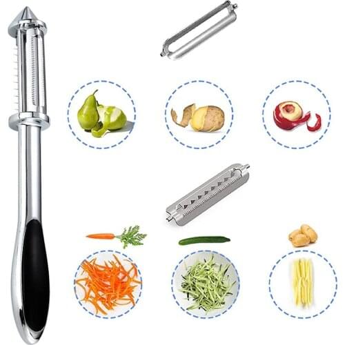 BalleenShiny Zinc Alloy Dual-purpose Fruit Peeling Knife Fruit And Vegetable Grating Knife Home Kitchen Melon And Fruit Peeler