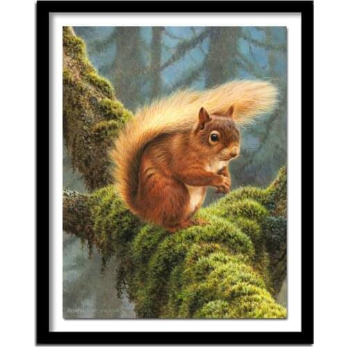 Full Square/Round Drill 5D DIY Diamond Painting "Forest squirrel" 3D Embroidery Cross Stitch Home Decor A00692