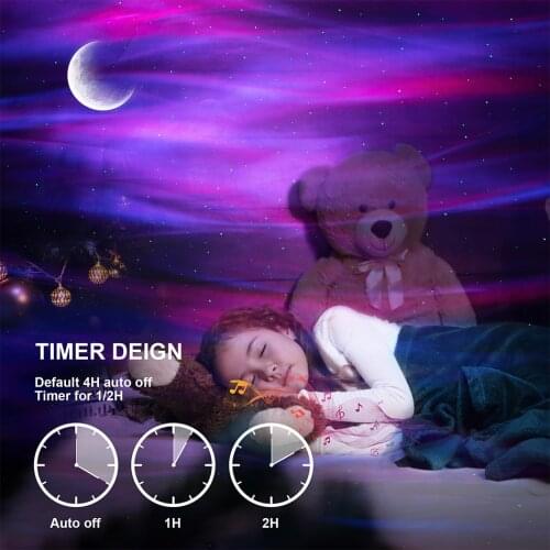 Aurora Moon Star Projector Laser Galaxy Starry Sky Ocean Wave Projector Night Light Colorful Nebula Bluetooth-compatible Music