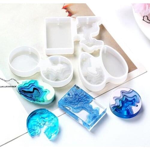 Transparent Silicone Mold crystal epoxy concrete plaster ladder field island pendant Charms silicone mold
