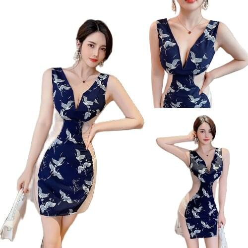 See Through Blouses Chinaware Cheongsam Lingerie Sexy Evening Dress Women Tight Fitting Summer Super Thin Skirt Couples Flirting