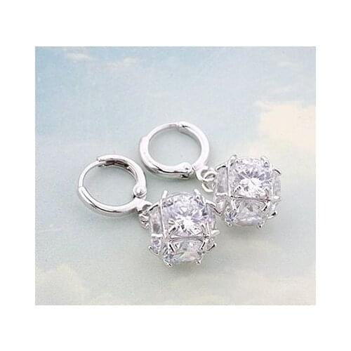 CZ Crystal Gold Drop Earrings For Women Earings Fashion Jewelry Gift Pendientes Mujer Brincos Boucle d'oreille Femme E2421